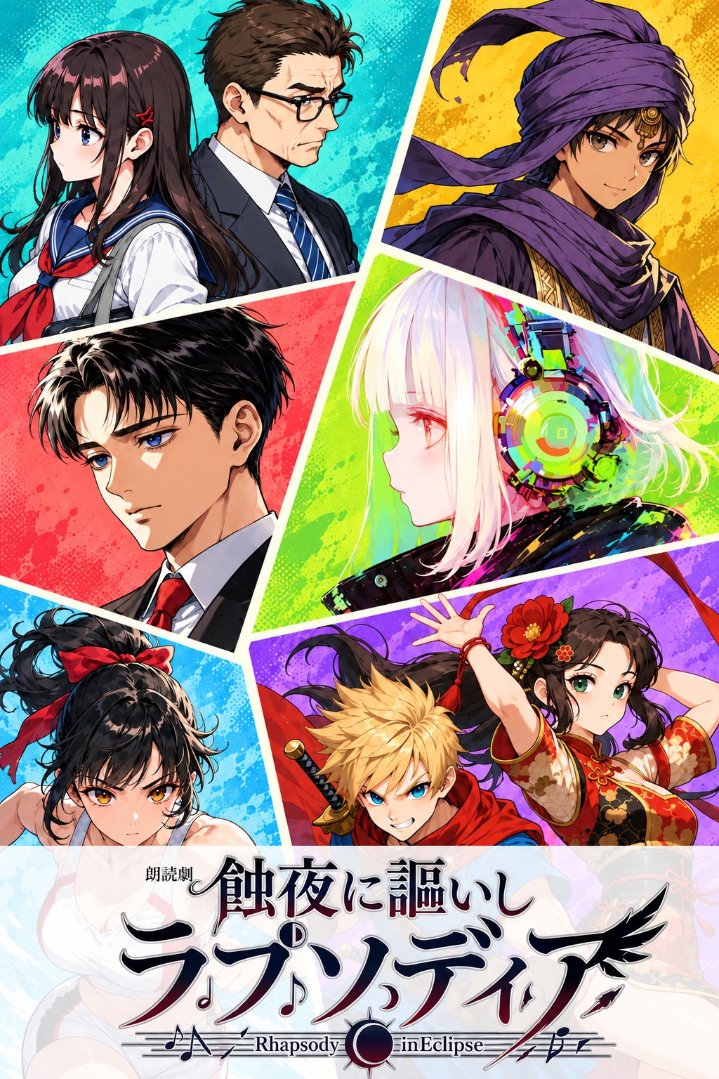 朗読劇『蝕夜に謳いしラプソディア』フライヤー